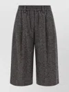 Brunello Cucinelli Wool Bermuda Shorts Pants Multicolor In Gray