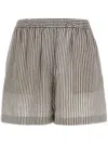 Brunello Cucinelli Striped Linen Bermuda Shorts Bermuda And Short In White
