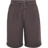 Brunello Cucinelli Bermuda Shorts With Drawstring In Coffee