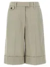 Brunello Cucinelli Bermuda Shorts With Monile Detail In Neutral