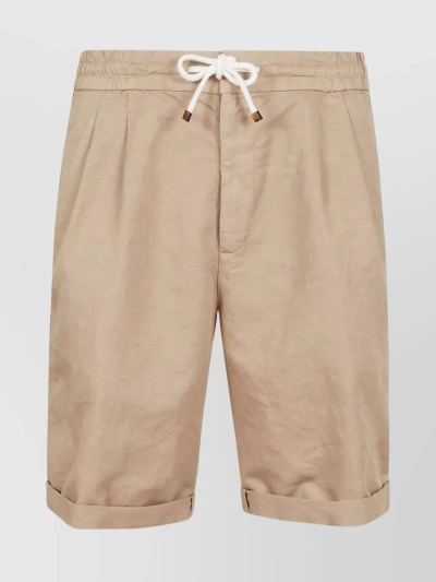 Brunello Cucinelli Drawstring-waist Bermuda Shorts In Beix