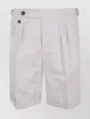 Brunello Cucinelli Bermuda Trousers With Pleats And Cuffs In White