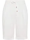 Brunello Cucinelli Gabardine Bermuda Shorts In White