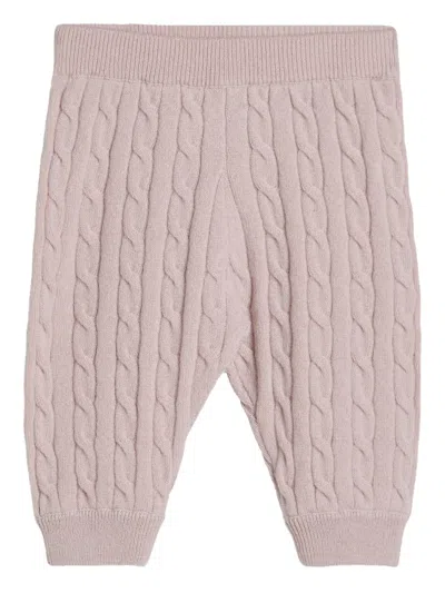 Brunello Cucinelli Bernie Baby Cable-knit Trousers In Pink