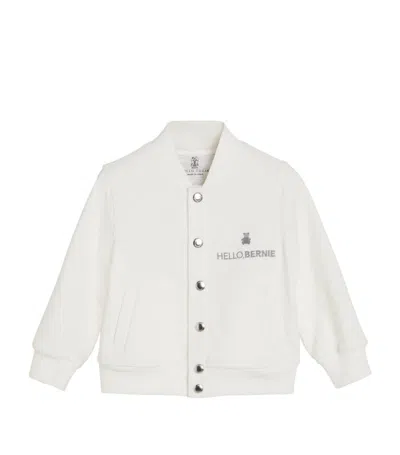 Brunello Cucinelli Kids' Bernie Bear Bomber Jacket (2-6 Years) In White