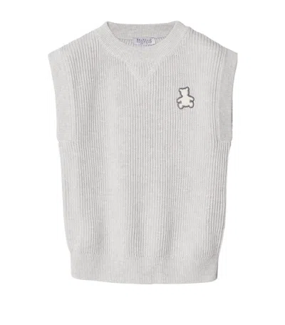 Brunello Cucinelli Kids' Bernie Bear Sweater Vest (2-6 Years) In Grey