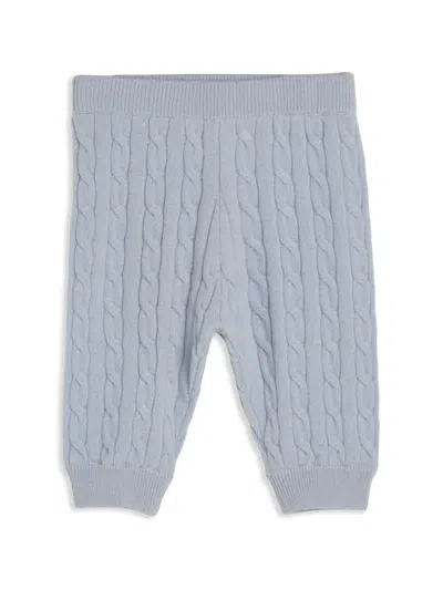 Brunello Cucinelli Babies' Bernie Cable-knit Cashmere Trousers In Blue