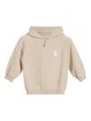 Brunello Cucinelli Bernie Hooded Bear-logo Sweatshirt In Neutral