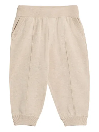 Brunello Cucinelli Kids' Bernie Knit Track Pants In Neutral