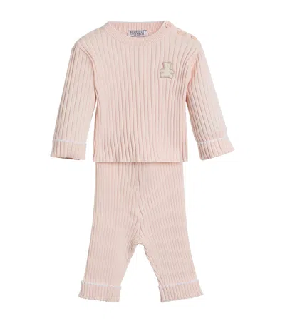 Brunello Cucinelli Kids' Bernie Patch Sweater And Trousers Set