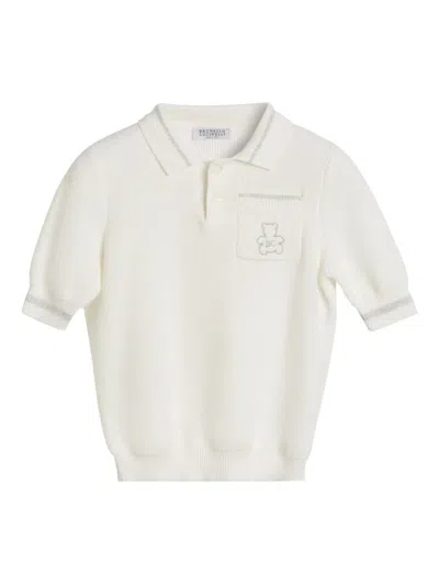 Brunello Cucinelli Kids' Bernie Polo Shirt In Neutral