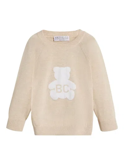 Brunello Cucinelli Kids' Bernie Sweater In Neutrals