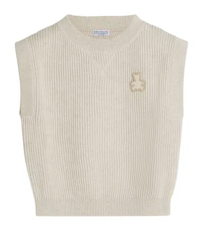 Brunello Cucinelli Kids' Bernie Sweater Vest (2-6 Years) In Neutrals