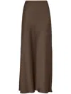 Brunello Cucinelli Bias-cut Maxi Skirt In Brown