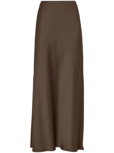 Brunello Cucinelli Bias-cut Maxi Skirt In Brown