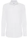 Brunello Cucinelli Cotton Twill Button-down Shirt In White
