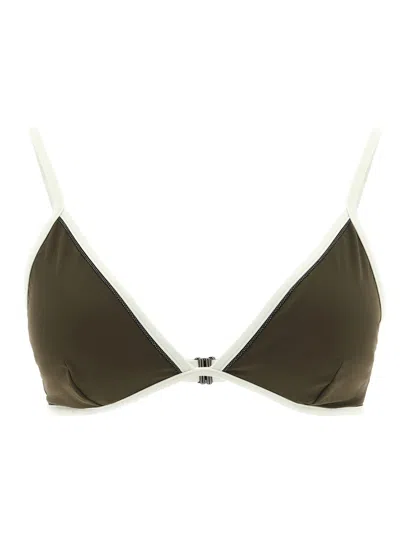 Brunello Cucinelli Bicolor Polyamide Women's Bikini In Green