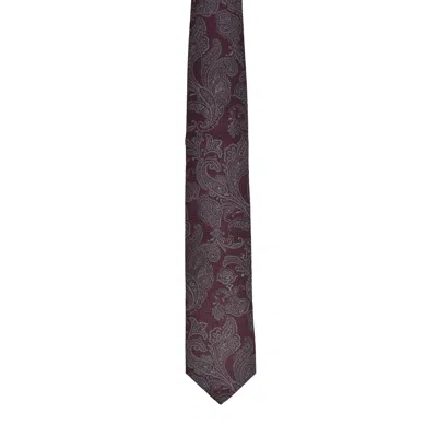 Brunello Cucinelli Paisley Herringbone-texture Tie In Red