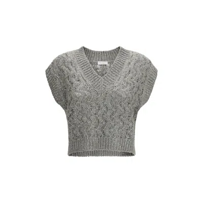 Brunello Cucinelli Bicolor Silk Sweatshirt