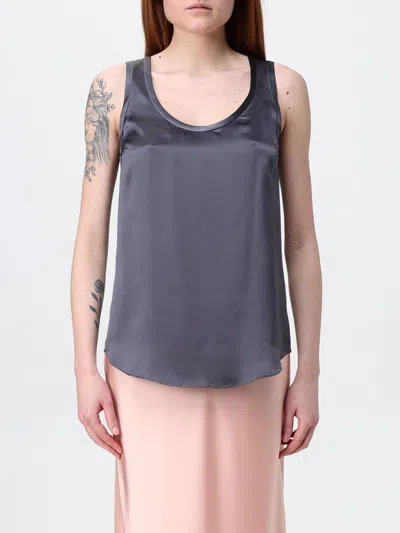 Brunello Cucinelli Bicolor Silk Tank Tops In Blue