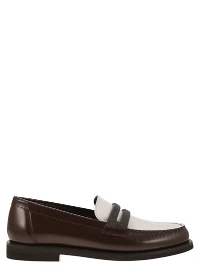 BRUNELLO CUCINELLI TWO-TONE LOAFERS