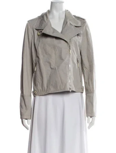 Pre-owned Brunello Cucinelli Biker Jacket In Gray