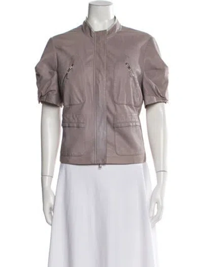 Pre-owned Brunello Cucinelli Biker Jacket In Gray
