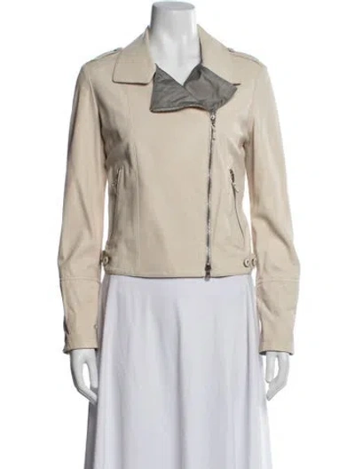 Pre-owned Brunello Cucinelli Biker Jacket W/ Tags In Neutrals
