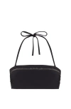 Brunello Cucinelli Black Techno Jersey Monili Bikini Bandeau Top In Black