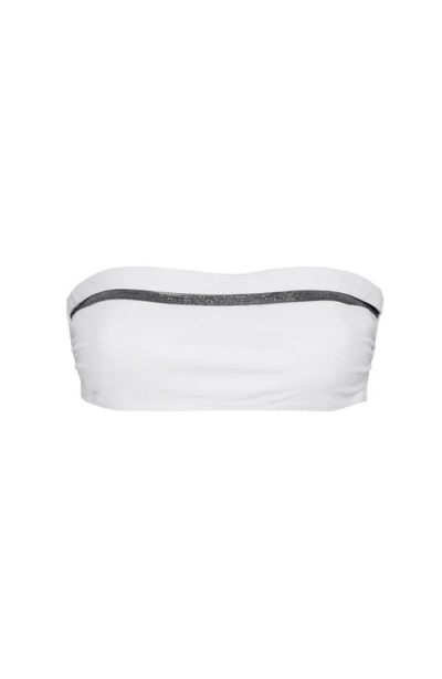 BRUNELLO CUCINELLI BRUNELLO CUCINELLI BIKINI BANDEAU TOP WITH MONILI