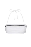 Brunello Cucinelli Bikini Bandeau Top With Monili In White