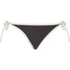 Brunello Cucinelli Techno Jersey Monili-trim Bikini Bottoms In Brown