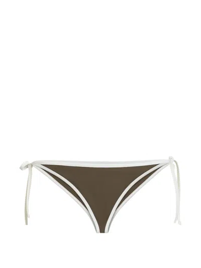 Brunello Cucinelli Self-tie Bikini Bottoms In Green