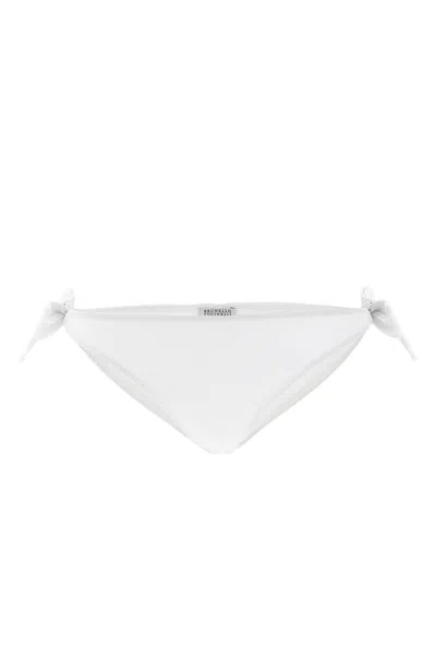 Brunello Cucinelli Bikini Bottoms Lace Knots Low Waist Techno In White