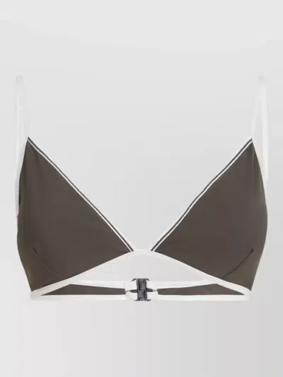 Brunello Cucinelli Bikini Set Triangle Top Tie Side In Gray