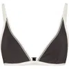 Brunello Cucinelli Techno Jersey Monili-trim Bikini Top In Brown