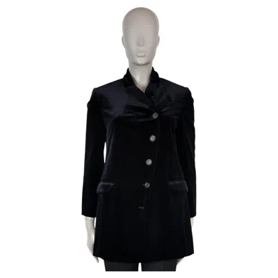 Pre-owned Brunello Cucinelli Black 2017 Asymmetric Velvet Blazer Jacket 42 M