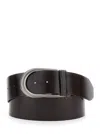 Brunello Cucinelli Black Belt Withbuckle Closure And Monil Detail In Leather Woman In Black