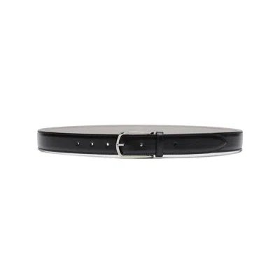 Brunello Cucinelli Smooth Leather Belt In Black