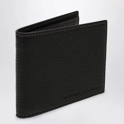 Brunello Cucinelli Black Bi-fold Cardholder In Leather Men