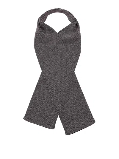Brunello Cucinelli Black Brass Scarf In Gray