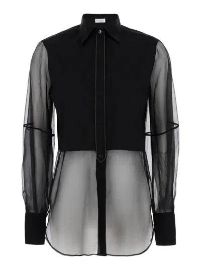 BRUNELLO CUCINELLI BLACK BUTTON UP SHIRT