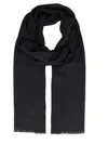 Brunello Cucinelli Fringed Cashmere Scarf Lurex In Black