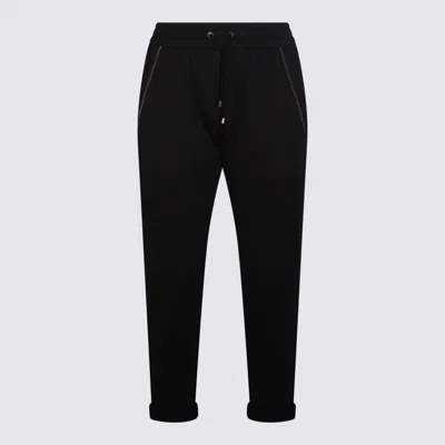 BRUNELLO CUCINELLI BLACK COTTON PANTS