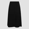 Brunello Cucinelli Gathered Cotton-blend Midi Skirt In Black