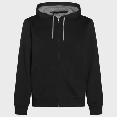 BRUNELLO CUCINELLI BLACK COTTON SWEATSHIRT