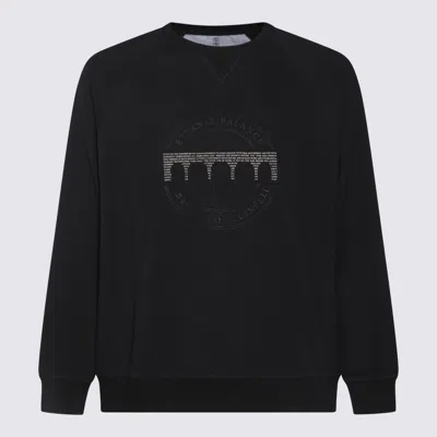 Brunello Cucinelli Black Cotton Sweatshirt