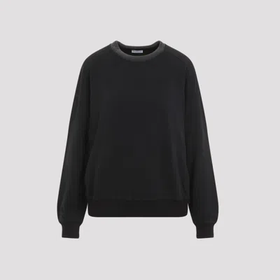 BRUNELLO CUCINELLI BLACK COTTON SWEATSHIRT