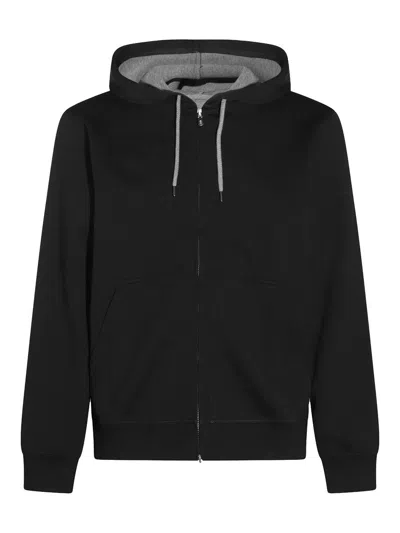 BRUNELLO CUCINELLI BLACK COTTON SWEATSHIRT