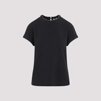 BRUNELLO CUCINELLI BLACK COTTON T-SHIRT